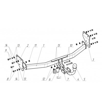 Фаркоп Bosal 6759-A Hyundai Solaris II 2017-, Kia Rio IV 2017-