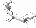 Фаркоп с оцинкованным шаром и нержавеющей накладкой Motodor 92517-F для Toyota Land Cruiser 200 2007-