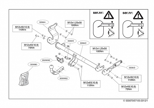 Фаркоп Brink (Thule) 555600 для Hyundai i40 (2011 - )