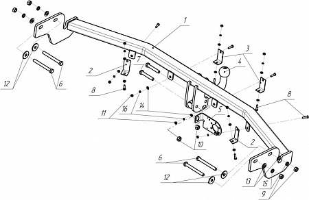 Фаркоп AvtoS HY 24 Hyundai Santa Fe 2006-2012