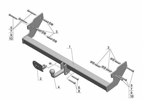 Фаркоп AvtoS JW 01 для JEEP WRANGLER 1996-2007
