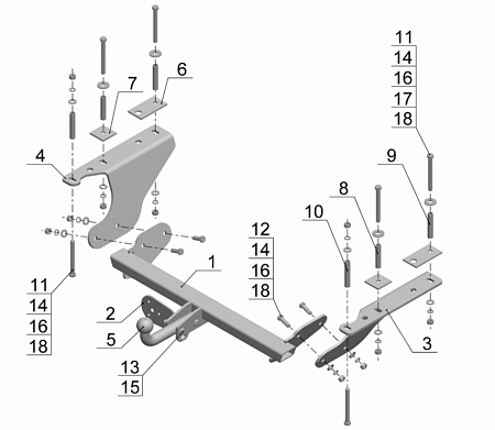 Фаркоп AvtoS SU 05 Subaru Forester 2008-2013