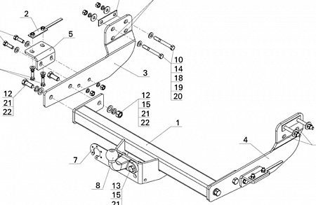 Фаркоп AvtoS FD 32 для Ford Transit фургон 2014-