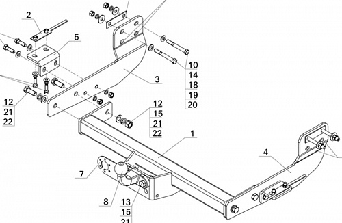 Фаркоп AvtoS FD 32 для Ford Transit фургон 2014-