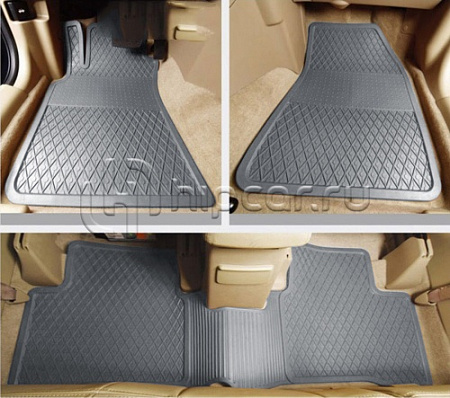 Коврики салона Nissan X-Trail 2002-2004 серые (3 части) сплошные задки