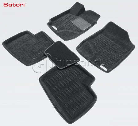 Коврики салона текст.Kia Cerato II 2009-2012 Satori с бортиком черные