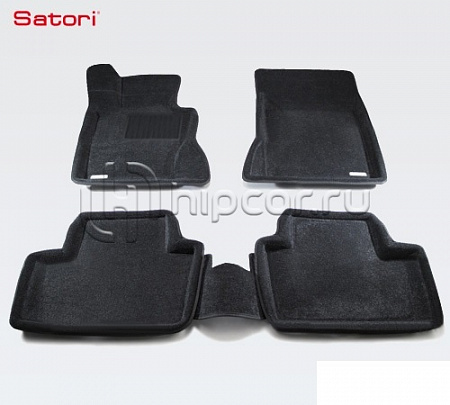 Коврики салона текст.BMW X3 F25 2011-> Satori с бортиком черные