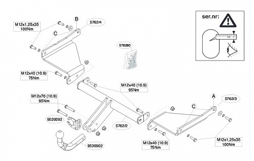 Фаркоп Brink (Thule) 576200 для Mazda 6 (2013 - )