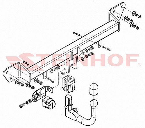 Фаркоп Steinhof B-048 для BMW 7-Series E65/E66 05/2005-2008