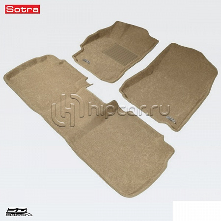 Коврики салона текст.Toyota Land Cruiser 150 Prado 2012-> LINER 3D Lux с бортиком бежевые