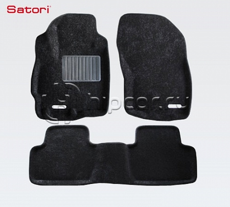 Коврики салона текст.Mitsubishi Outlander XL 2007-> Satori с бортиком черные