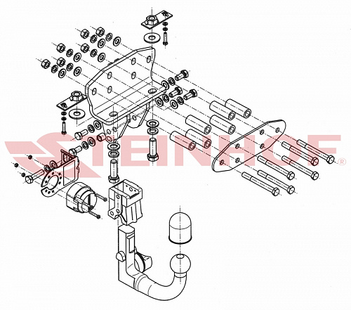 Фаркоп Steinhof T-172 для Toyota Land Cruiser 200 2008-2021, Lexus LX 2008-2021
