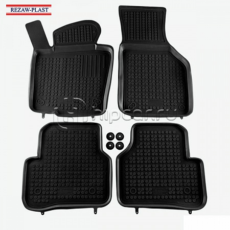 Коврики салона VW Passat B6 2005->/ B7 11->/ Tiguan 2008-> с TXT-вставкой с бортиками полиуретановые