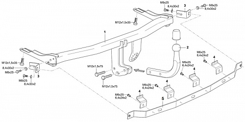 Фаркоп Westfalia 321661600001 Volkswagen Caddy 2004-