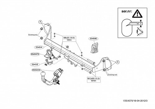 Фаркоп Brink (Thule) 554500 для BMW 3 (2012 - )