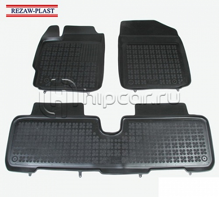 Коврики салона Toyota Yaris 2005-> с бортиками полиуретановые (3 части)