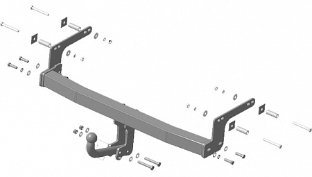 Фаркоп с оцинкованным шаром Motodor 91710-A для Nissan Terrano 2014-, Renault Duster 2015-2020