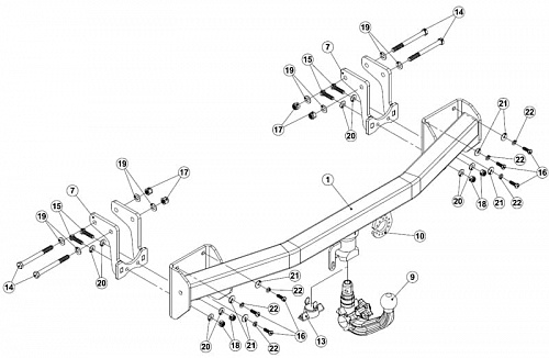 Фаркоп WESTFALIA 340099600001 для Mitsubishi Outlander 3 12-