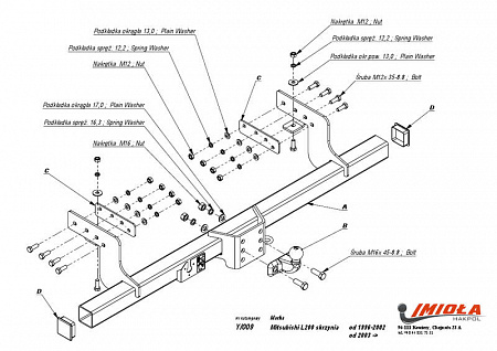 Фаркоп IMIOLA Y.009 Mitsubishi L200 1996-2006