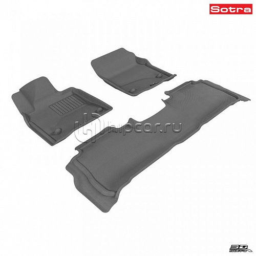 Коврики салона текст.Toyota Land Cruiser 200 2007-2011 LINER 3D Lux с бортиком серые