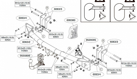 Фаркоп Brink (Thule) 606300 для MITSUBISHI OUTLANDER 15-
