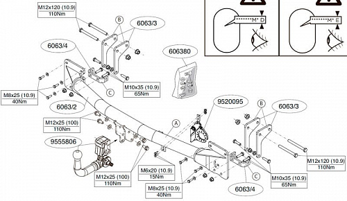 Фаркоп Brink (Thule) 606300 для MITSUBISHI OUTLANDER 15-