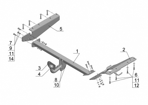 Фаркоп AvtoS HN 04 Honda CR-V 2007-2012