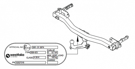Фаркоп Westfalia 342197600001 JEEP RENEGADE 2014-