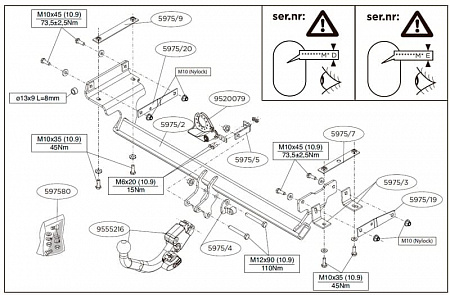 Фаркоп Brink (Thule) 587300 для Nissan Qashqai (J11) 14-