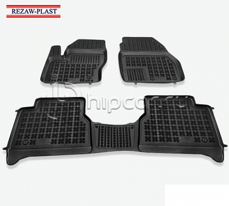 Коврики салона Ford Transit Connect II/ Turneo Connect II 2013-> с бортиками полиуретановые (3 части)
