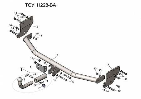 Фаркоп H228-BA Leader Plus HYUNDAI SOLARIS 2 (седан) (2017-...) / KIA RIO 4 (седан) (2017-...)