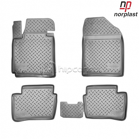 Коврики салона Kia Picanto 2011-> с бортиками полиуретановые черные