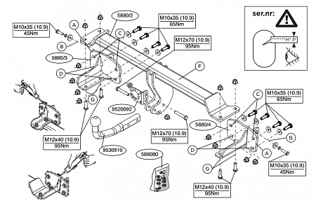 Фаркоп Brink (Thule) 588000 для Mercedes GLA-Klasse (2014 - )