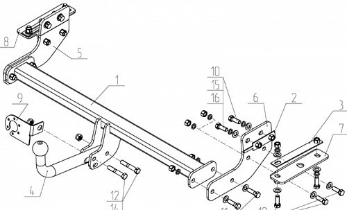 Фаркоп AvtoS FD 33 для Ford Mondeo седан 2014-