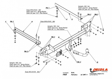 Фаркоп IMIOLA F.025 FIAT Linea 2007-