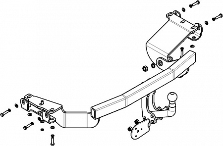 Фаркоп AvtoS MI 21 для Mitsubishi Outlander XL 2007-2012, Citroen C-Crosser 2007-2012, Peugeot 4007 2007-2012