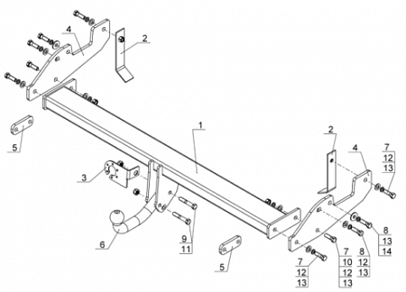 Фаркоп AvtoS TY 36 Toyota Hilux 2006-2015
