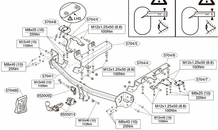 Фаркоп Brink (Thule) 570400 для Toyota RAV4 (2012 - )