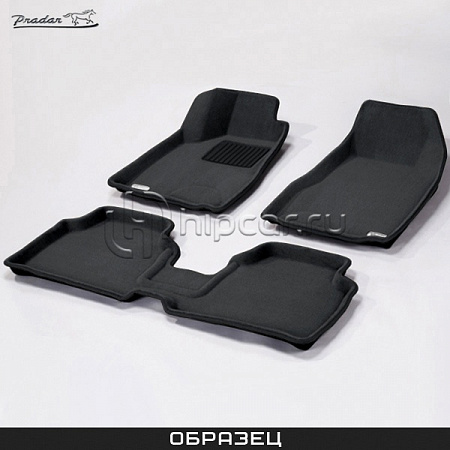 Коврики салона текст.Mitsubishi ASX 2010-> 3D Pradar с бортиком черные