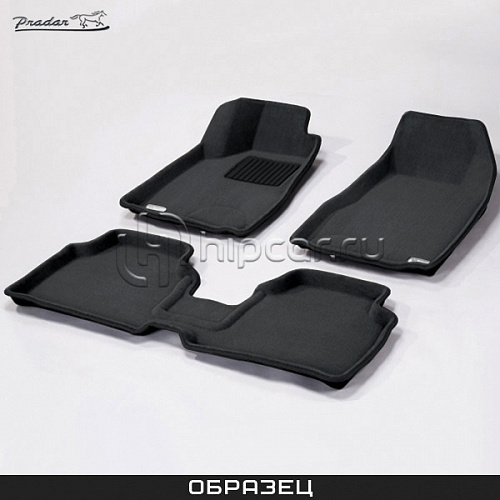 Коврики салона текст.Mitsubishi ASX 2010-> 3D Pradar с бортиком черные