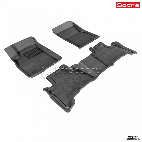 Коврики салона текст.Toyota Land Cruiser 120 Prado LINER 3D Lux с бортиком черные