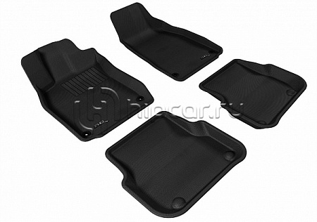Коврики салона текст.Audi A6 2005-2011 (C6) LINER 3D Lux с бортиком черные