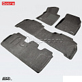 Коврики салона текст.Toyota Land Cruiser 150 Prado 2012-> (3 ряда сид.) LINER 3D VIP с бортиком серые