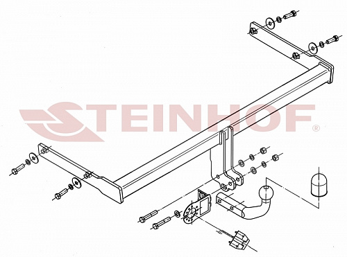 Фаркоп Steinhof S-355 для Skoda Yeti 2WD/4WD 08/2009-