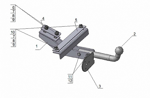 Фаркоп AvtoS HY 14 для Hyundai Matrix 2001-2010