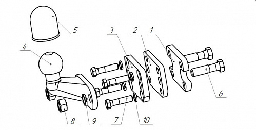 Фаркоп Bosal 8005-F для Haval H9 2014-