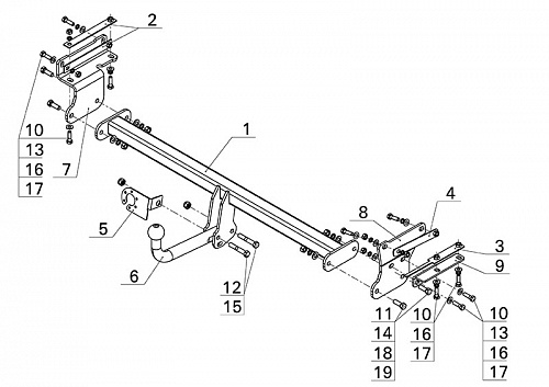 Фаркоп AvtoS NS 25 для Nissan QASHQAI J11 2014-